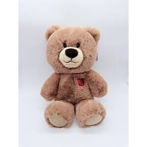 Aurora Oliver Brown Bear Plush Teddy Red Sequin Heart Stuffed Animal Toy 15" New